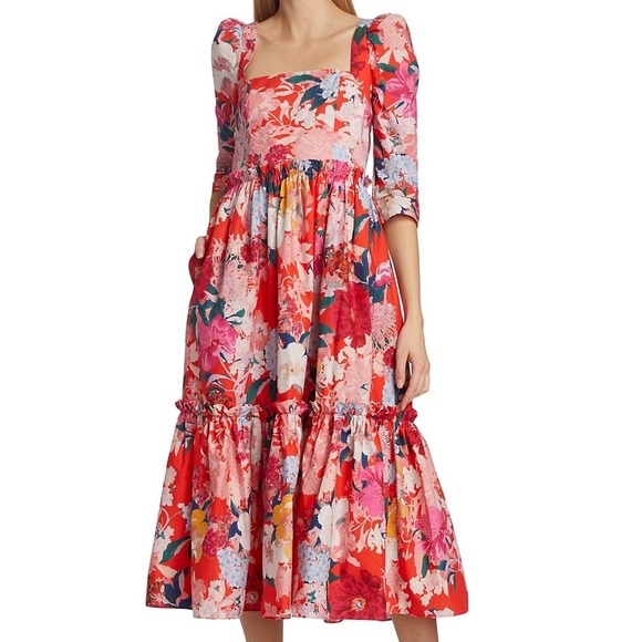NWT Cara Cara Floral Print Blue Hill Dress - Picture 1 of 2